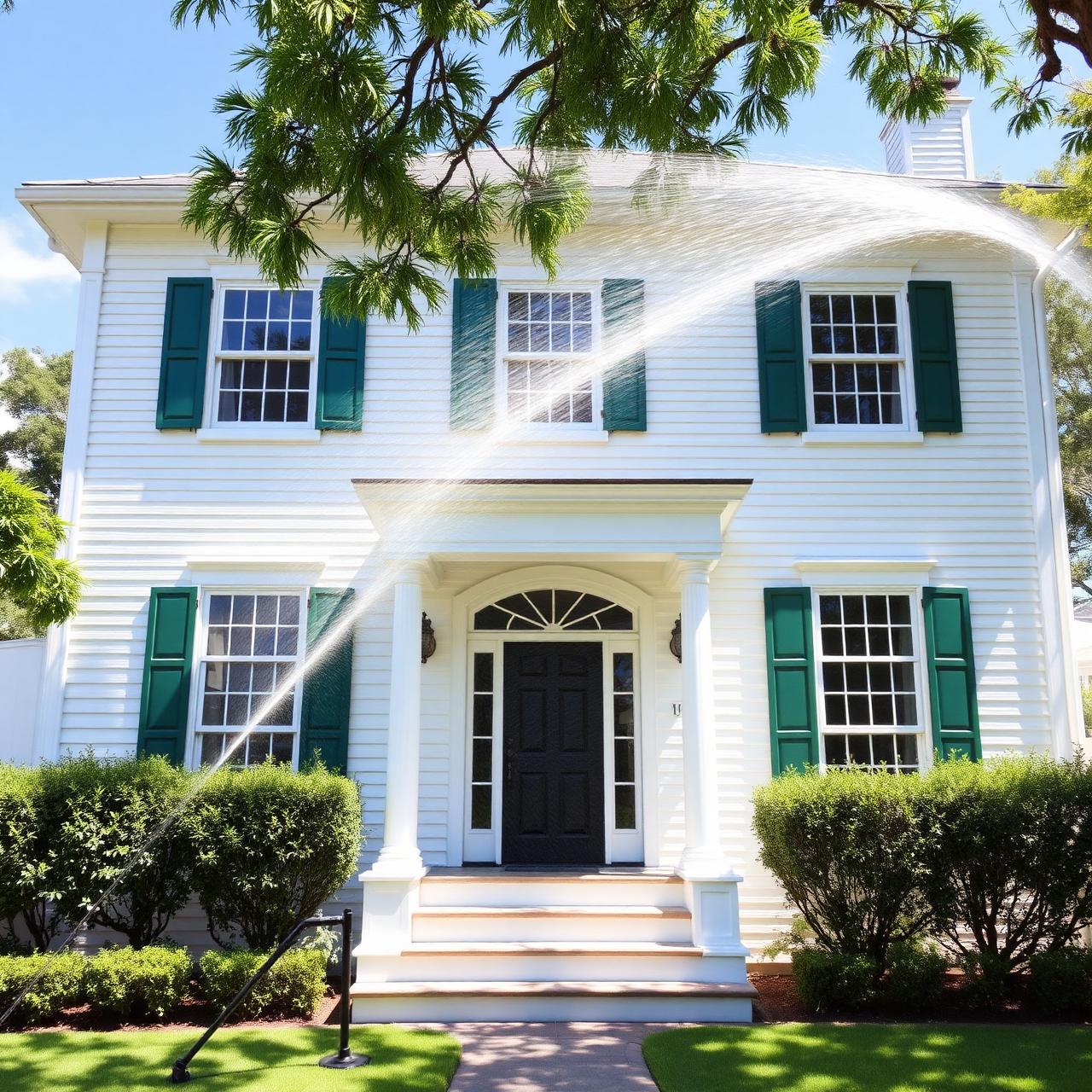 Freshly soft-washed southern home